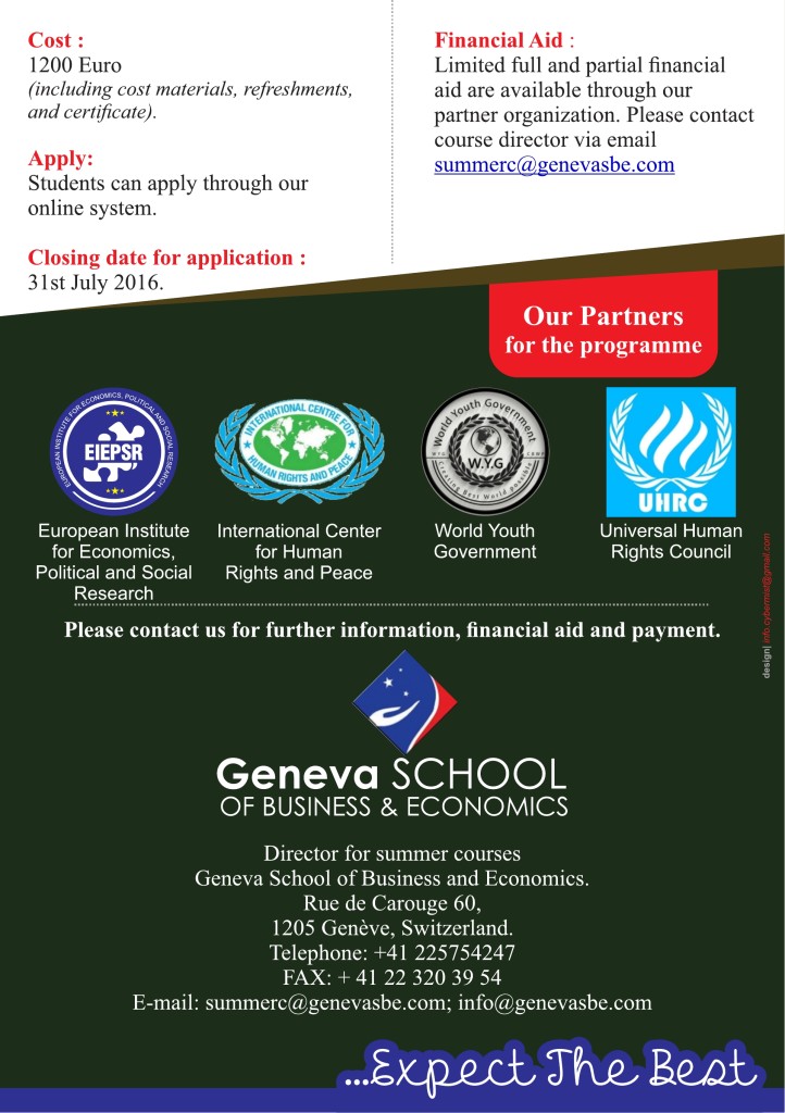 geneva summer courses in international affairs