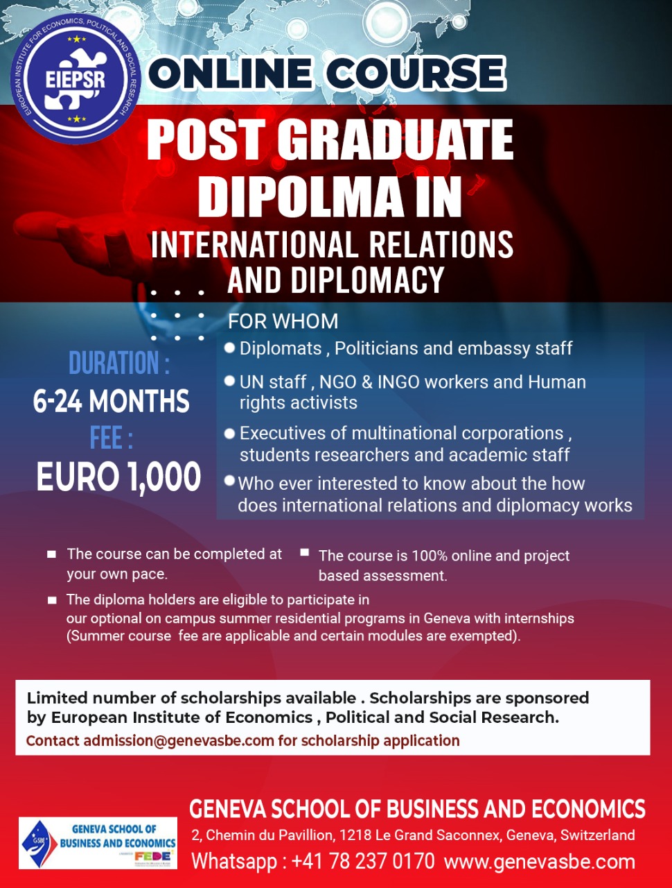DIPLOMA IN INTERNATIONAL RELATIONS AND DIPLOMACY